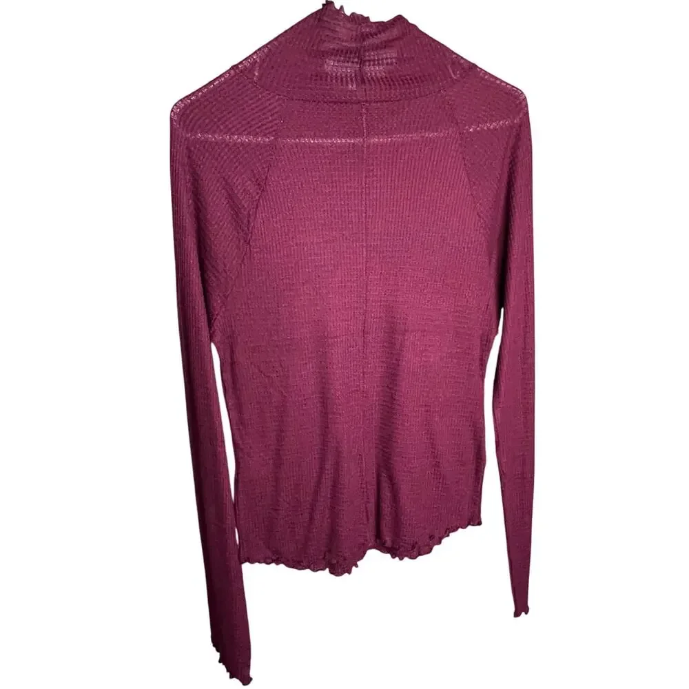Intimately Free People Make It Easy Mock Neck Long Sleeve Thin Thermal NWOT